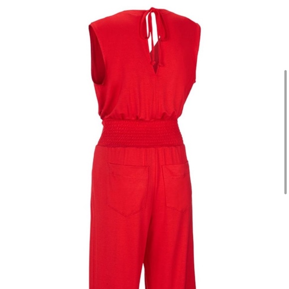 CAbi #5773 Uptown Sleeveless Red Jumpsuit one piece wrap front - Picture 10 of 11
